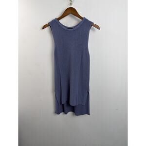 Harve Benard Sweater Tunic Womens Small Blue Sleeveless Ribbed Knit Tank Top